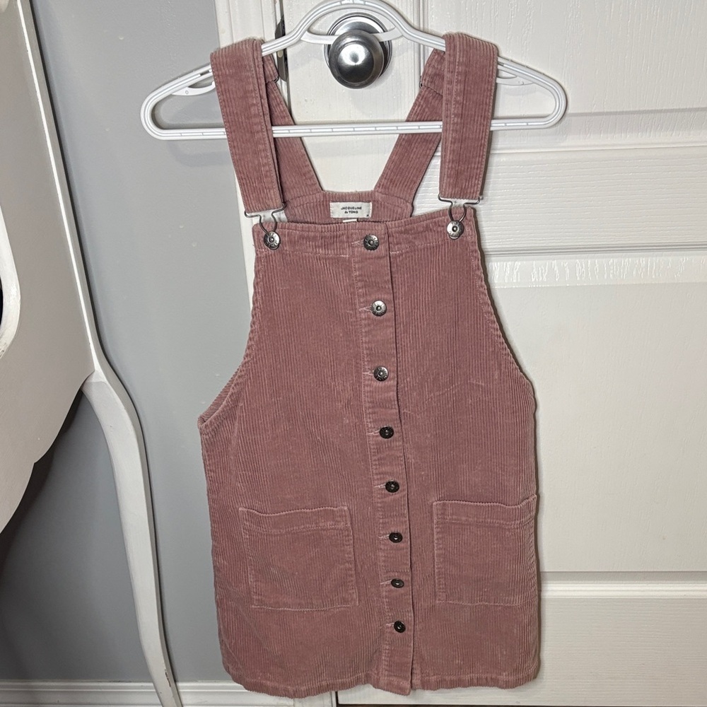 Stylish Pink Corduroy Mini Dress - Picture 1 of 5